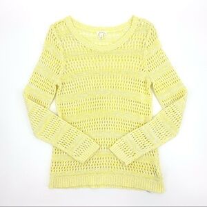 Soft Joie Yellow Crochet Open Knit Sweater